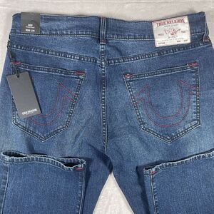 True Religion Ricky Red Single Needle Stitched Relaxed Straight Jean Men's 36x34